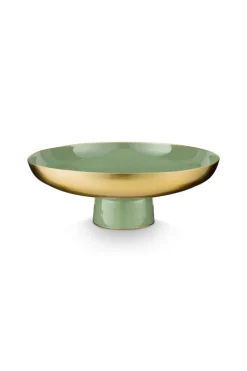 Niedriges Schale Metall Mittelgrün 12.5cm