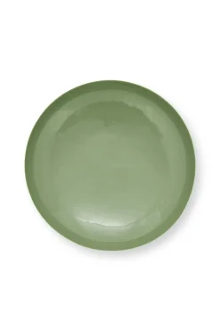 Niedriges Schale Metall Mittelgrün 12.5cm