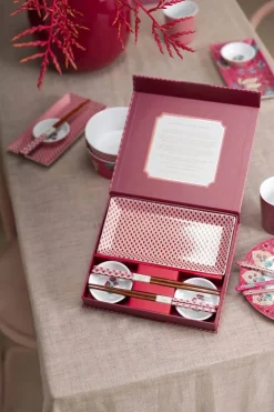 Oriental Flower Festival Sushi Set Dunkelrosa