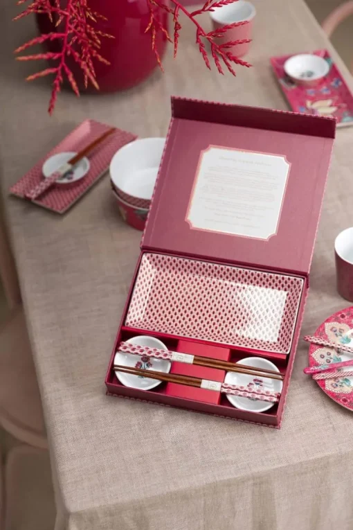 Oriental Flower Festival Sushi Set Dunkelrosa