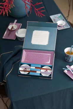 Oriental Flower Festival Sushi Set Blau