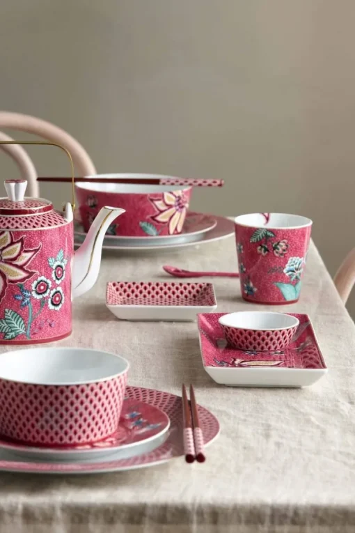 Oriental Flower Festival Sushi Set Dunkelrosa
