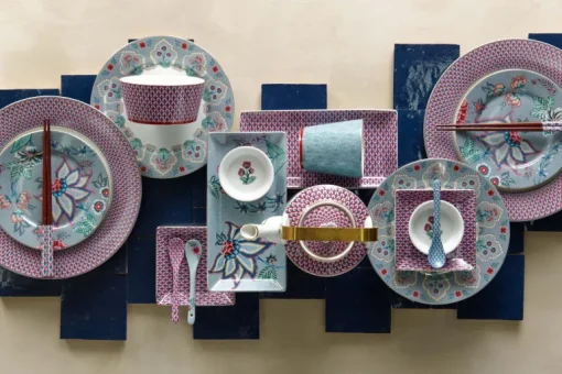 Oriental Flower Festival Sushi Set Blau