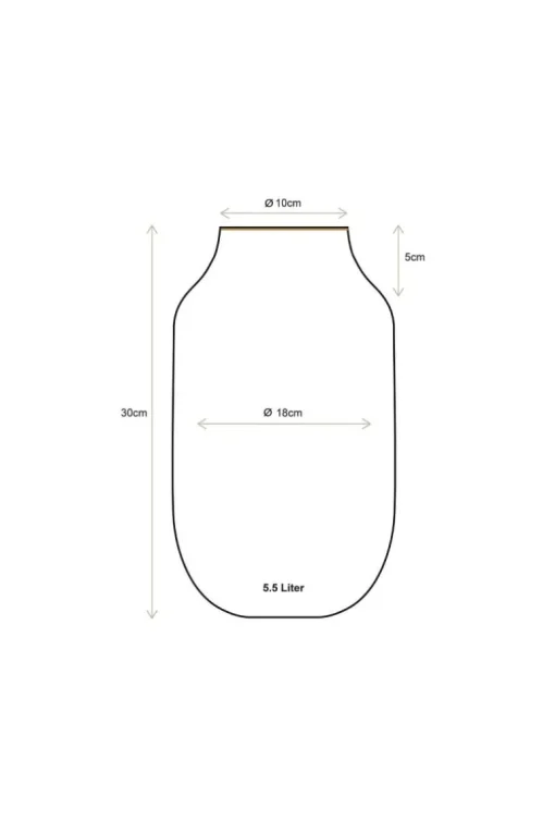 Ovale Metall Vase Gelb 30cm