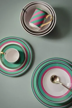 Pip Chique Stripes Frühstücksteller Rosa/Grün 23cm