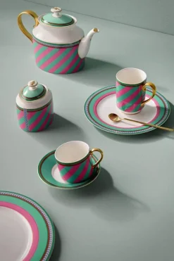 Pip Chique Stripes Frühstücksteller Rosa/Grün 23cm