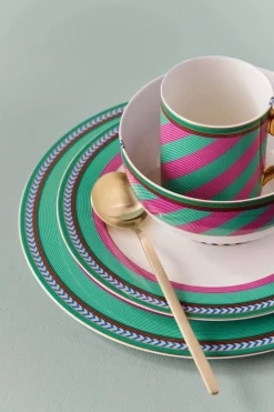 Pip Chique Stripes Frühstücksteller Rosa/Grün 23cm