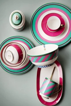 Pip Chique Stripes Frühstücksteller Rosa/Grün 23cm