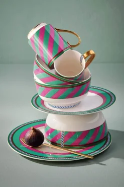 Pip Chique Stripes Frühstücksteller Rosa/Grün 23cm