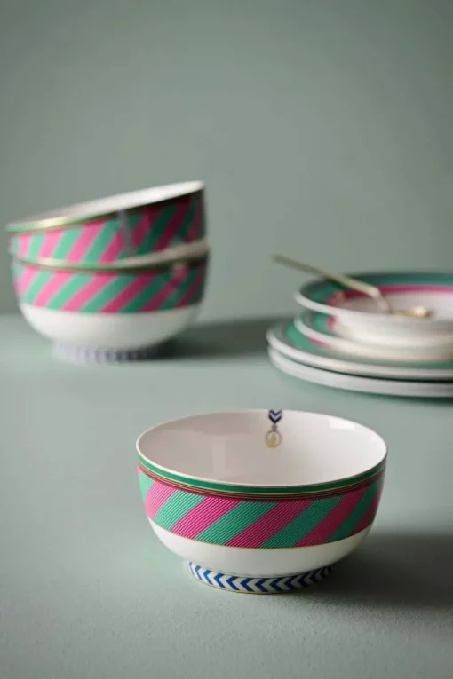 Pip Chique Stripes Schale Rosa/Grün 15.5cm
