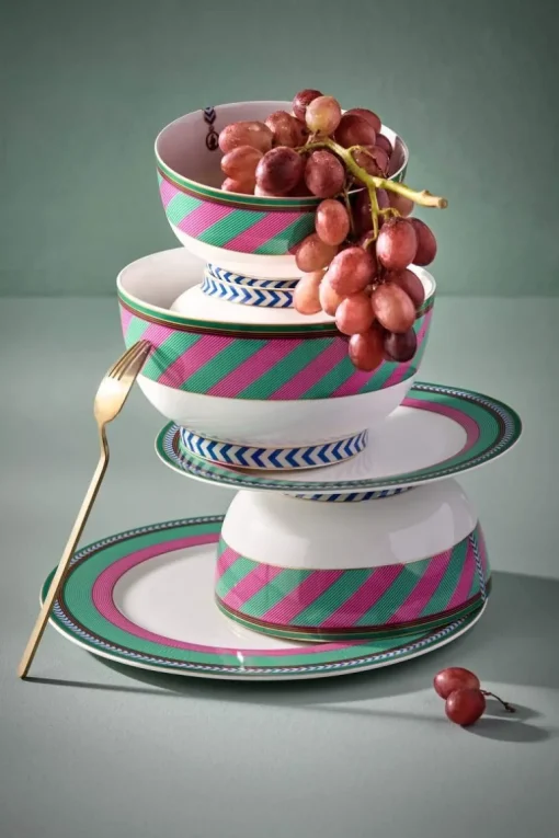 Pip Chique Stripes Schale Rosa/Grün 15.5cm