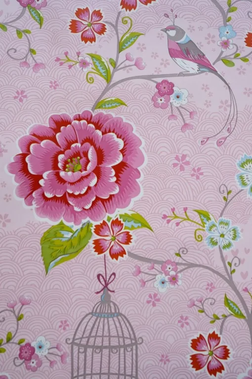 Pip Studio Birds in Paradise Vliestapete Rosa