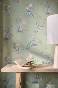 Pip Studio Chinese Porcelain Vinyltapete Hellgrün