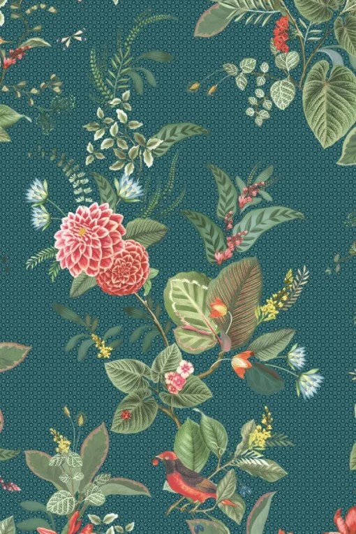 Pip Studio Floris Vliestapete Dunkel Blau