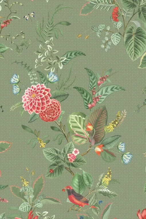 Pip Studio Floris Vliestapete Grün