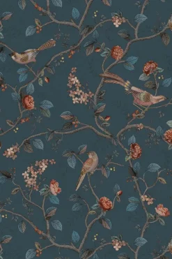 Pip Studio Good Nightingale Vliestapete Dunkelblau