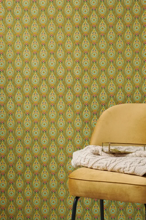 Pip Studio Raindrops Vliestapete Gelb/Ocre