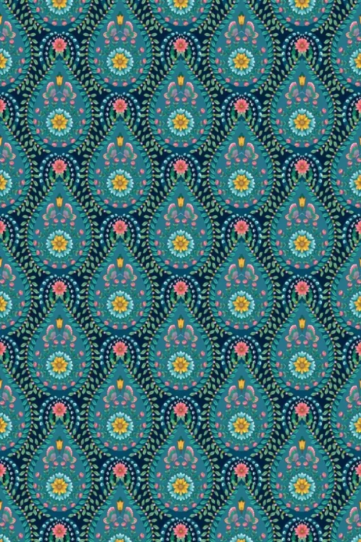 Pip Studio Raindrops Vliestapete Dunkel Blau