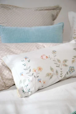 Rechteckige Zierkissen Campo de Flores Gebrochen Weiss