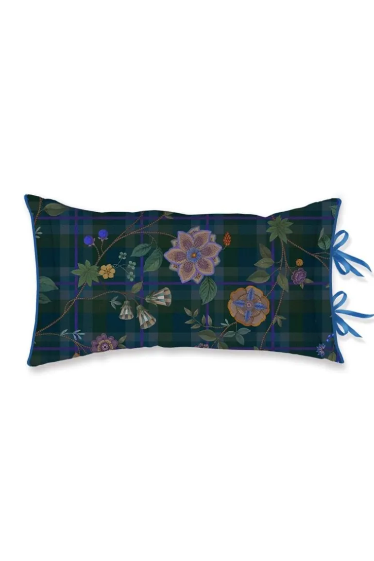 Rechteckige Zierkissen Flores Felices Dunkelblau