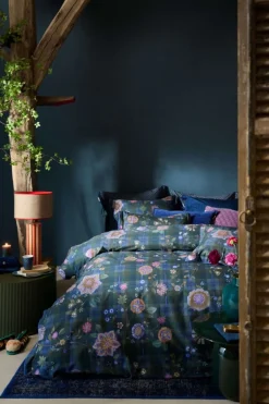 Rechteckige Zierkissen Flores Felices Dunkelblau