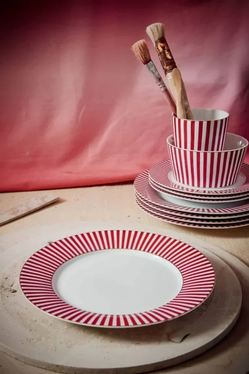 Royal Stripes Frühstücksteller Dunkelrosa 21cm