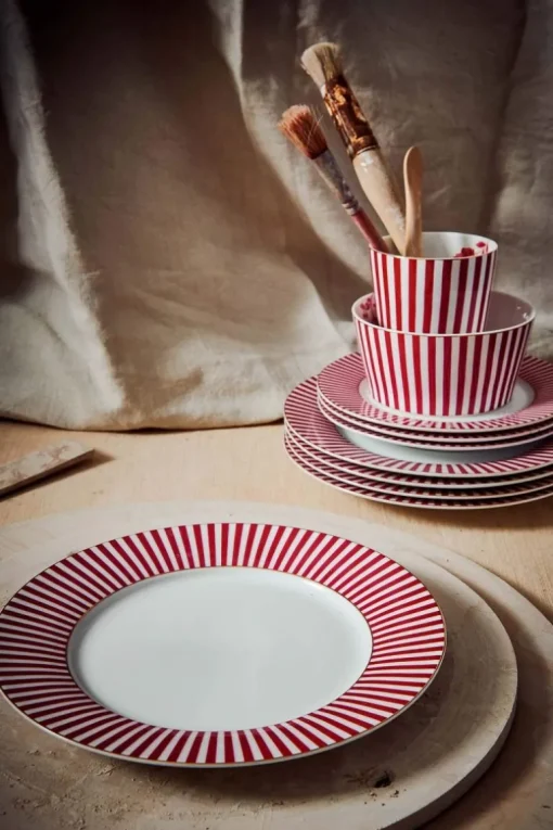 Royal Stripes Frühstücksteller Dunkelrosa 21cm