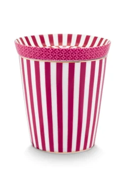 Royal Stripes Tasse & Teebeutelablage Dunkelrosa