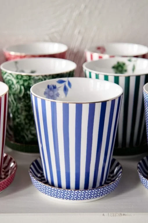 Royal Stripes Tasse & Teebeutelablage Blau