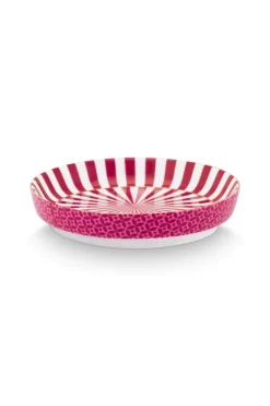 Royal Stripes Tasse & Teebeutelablage Dunkelrosa