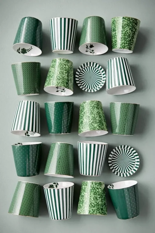 Royal Stripes Tasse & Teebeutelablage Grün
