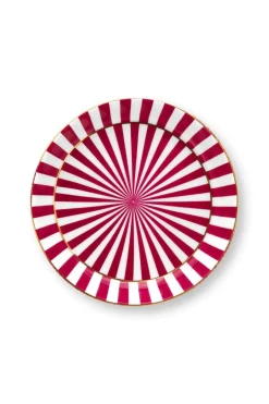 Royal Stripes Tasse & Teebeutelablage Dunkelrosa