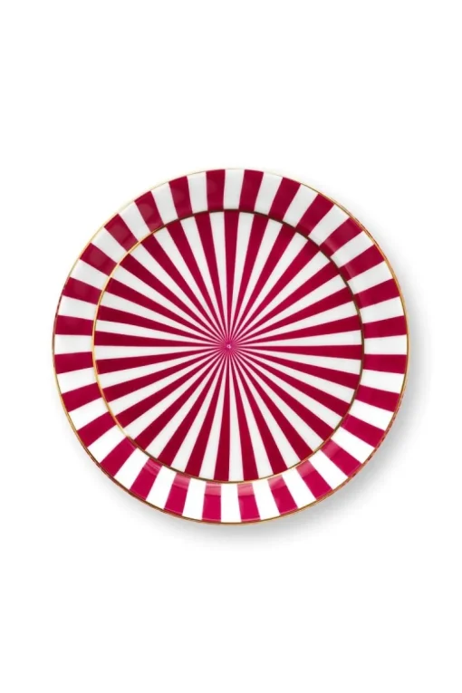 Royal Stripes Tasse & Teebeutelablage Dunkelrosa