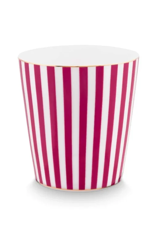 Royal Stripes Tasse & Teebeutelablage Dunkelrosa