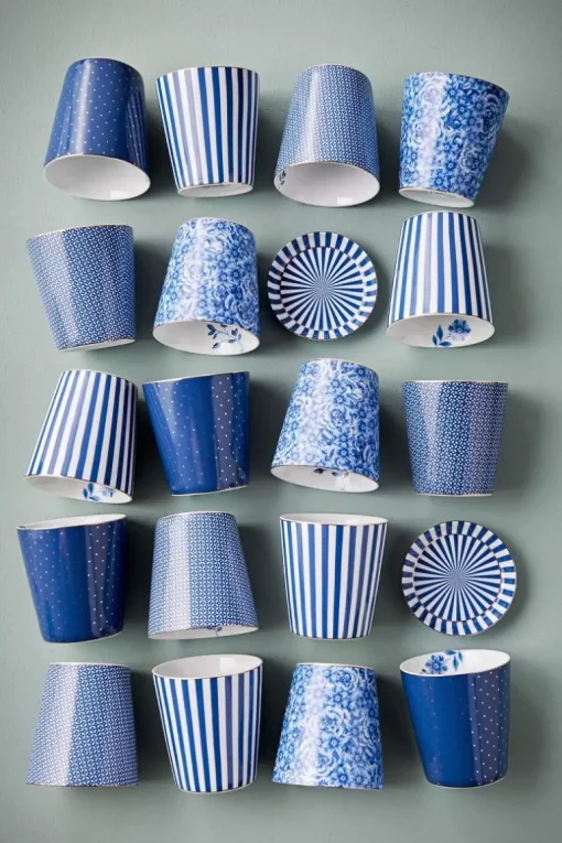 Royal Stripes Tasse Blumen & Teebeutelablage Blau