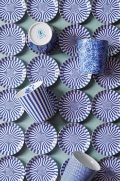 Royal Stripes Tasse Blumen & Teebeutelablage Blau