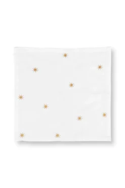 Set/2 Servietten Bestickung Sterne Gold