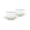 Set/2 Tassen & Untertassen Jolie Punkte Gold Blau