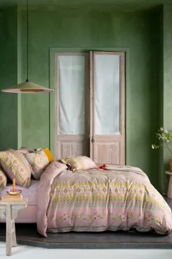 Spannbettlaken Leafy Rosa