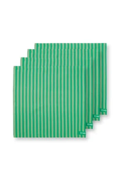 Stripes Set/4 Servietten Grün