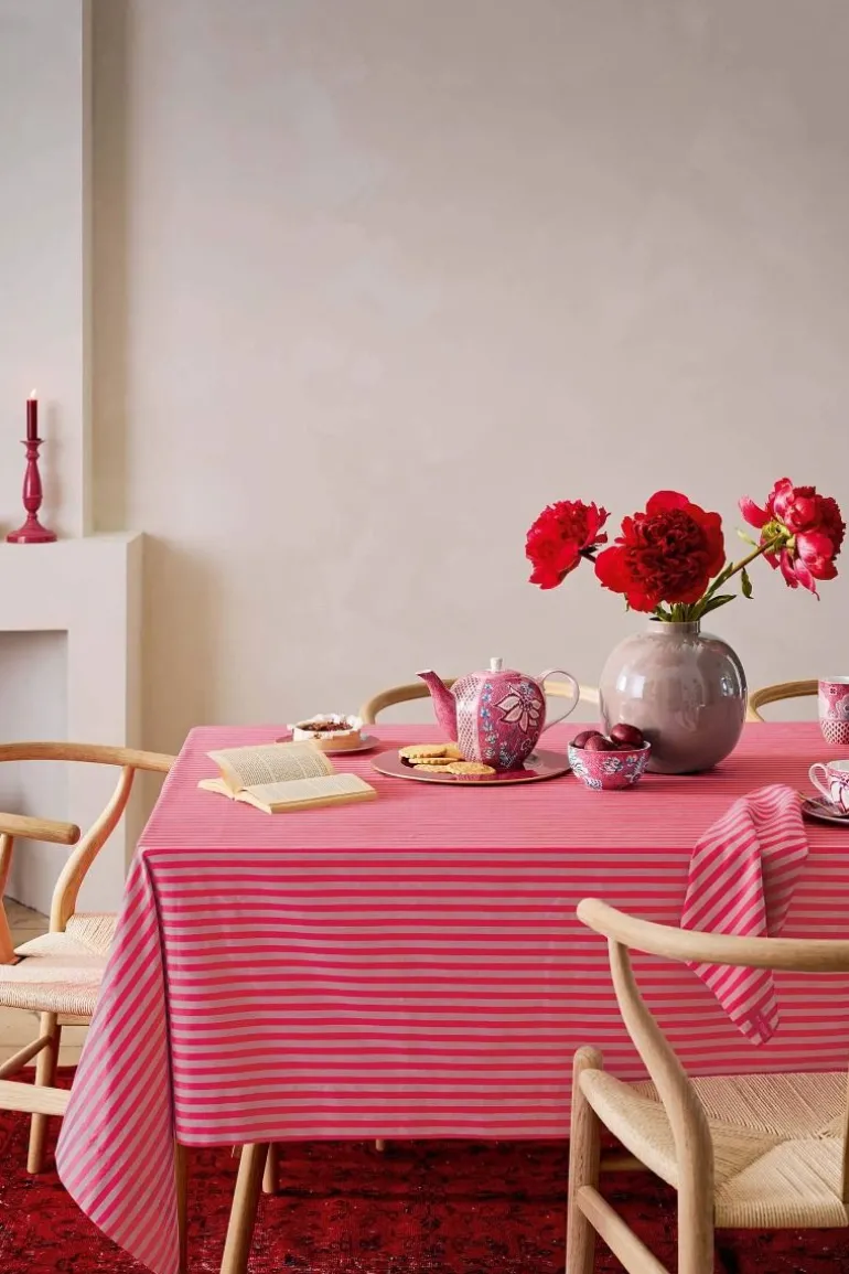 Stripes Tischtuch Rosa