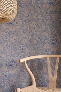 Tapetenmuster Casa dei Fiori Khaki/Blau