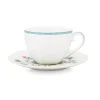 Tasse & Untertasse Jolie Punkte Gold Blau