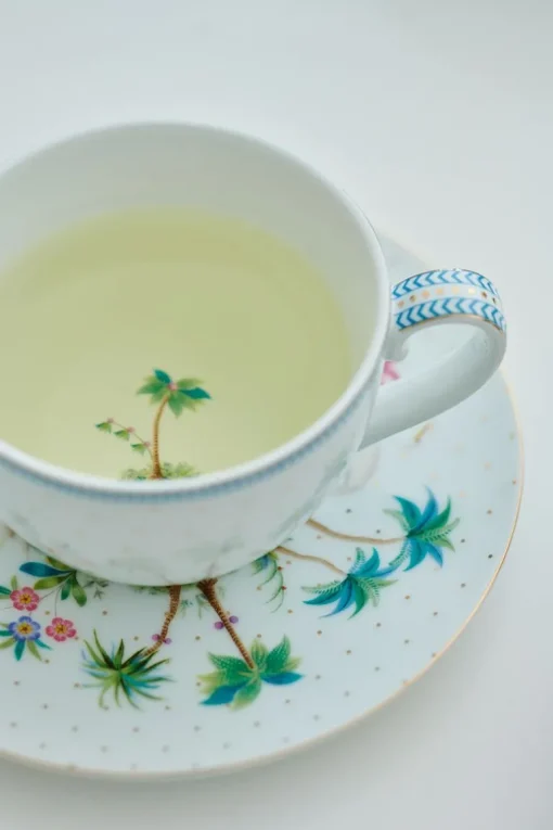 Tasse & Untertasse Jolie Punkte Gold Blau