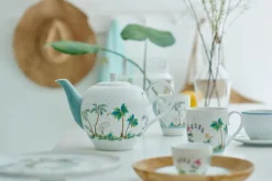 Tasse & Untertasse Jolie Punkte Gold Blau