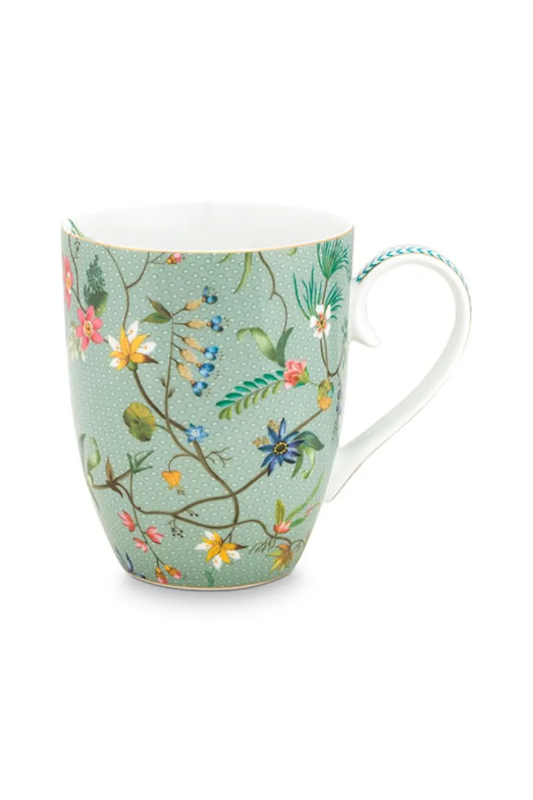 Tasse Gross Jolie Blumen Blau