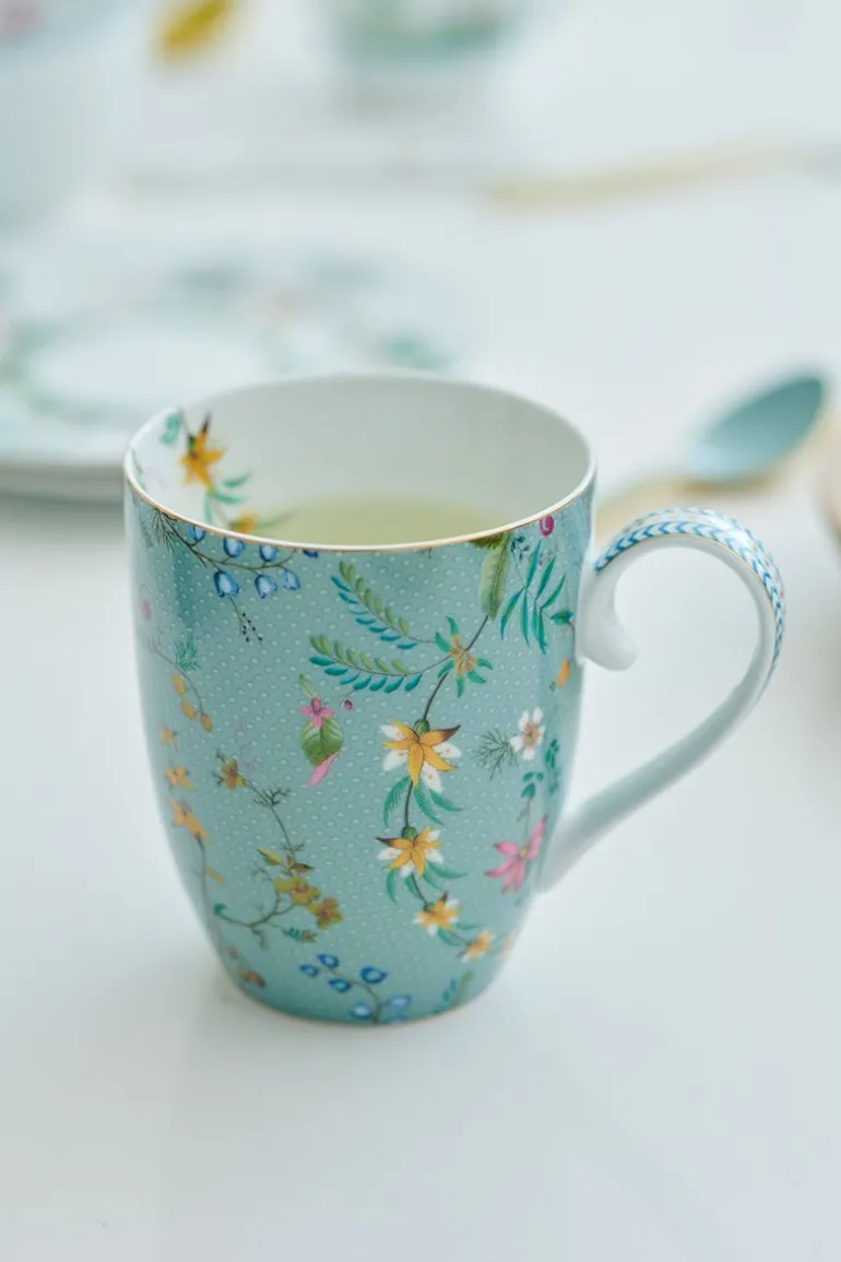 Tasse Gross Jolie Blumen Blau