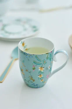 Tasse Gross Jolie Blumen Blau