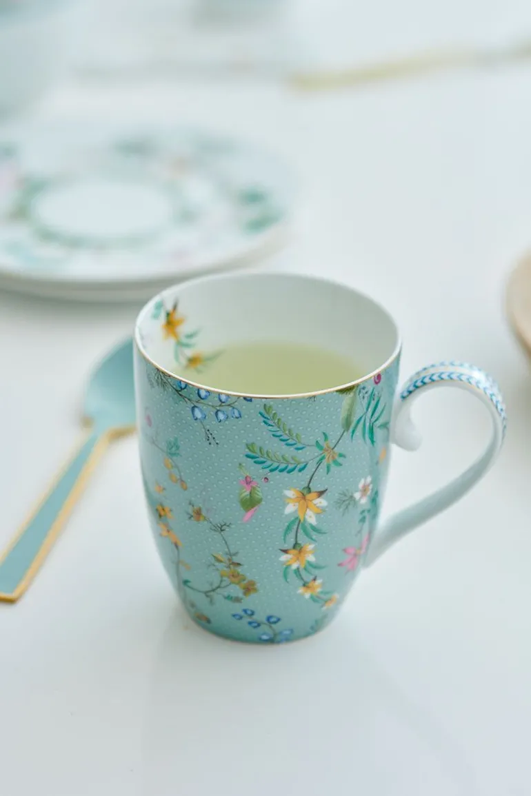 Tasse Gross Jolie Blumen Blau