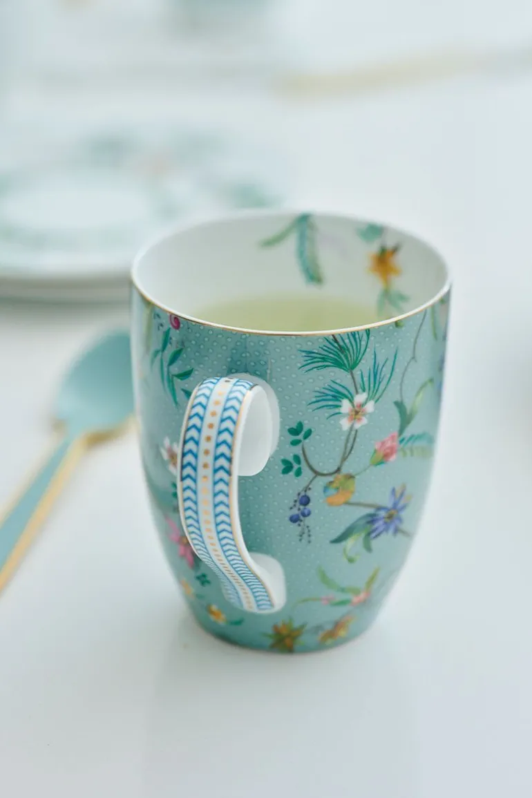 Tasse Gross Jolie Blumen Blau